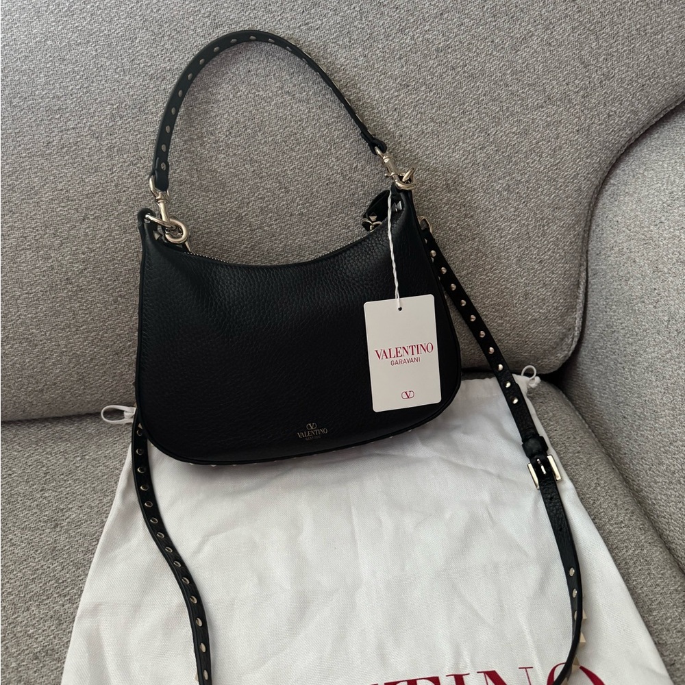 Valentino Garavani Rockstud Leather Mini Hobo Bag